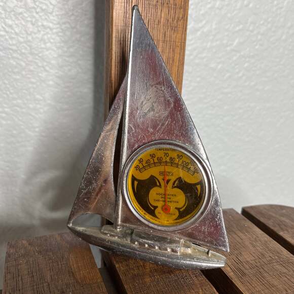 Vintage Rochester Sailboat Room Thermometer & Paperweight - Picture 1 of 7